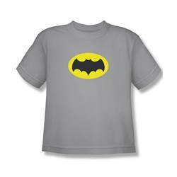 Classic Batman Shirt Kids Logo Silver T-Shirt