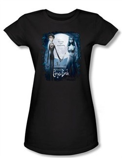 Corpse Bride Juniors T-Shirt Warner Bros Movie Poster Black Shirt