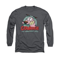 Courage The Cowardly Dog Shirt Courage Long Sleeve Charcoal Tee T-Shirt