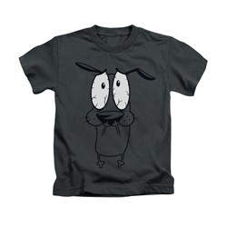 Courage The Cowardly Dog Shirt Kids Scared Charcoal Youth Tee T-Shirt