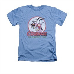 Courage The Cowardly Dog Shirt Vintage Courage Adult Heather Light Blue Tee T-Shirt
