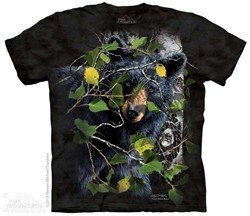 Curious Black Bear Shirt Tie Dye Adult T-Shirt Tee
