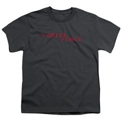 Delta Force Kids Shirt Distressed Logo Charcoal T-Shirt