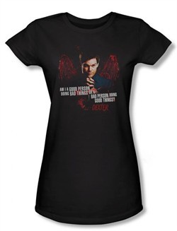 Dexter Juniors Shirt Good Bad Black T-shirt Tee
