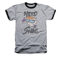 Dexter's Laboratory Ringer Shirt Nerd Swag Adult Heather/Black Tee T-Shirt