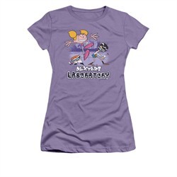 Dexter's Laboratory Shirt Juniors Cutting In Lavender Tee T-Shirt