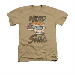 Dexter's Laboratory Shirt Nerd Swag Adult Heather Sand Tee T-Shirt