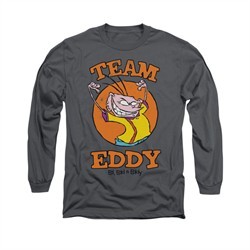 Ed, Edd N Eddy Shirt Long Sleeve Team Eddy Charcoal Tee T-Shirt