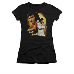 Elvis Presley Shirt Juniors Aloha Sing It Black T-Shirt