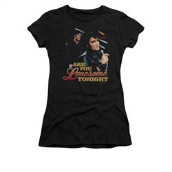 Elvis Presley Shirt Juniors Are You Lonesome Black T-Shirt
