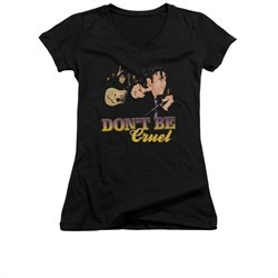 Elvis Presley Shirt Juniors V Neck Don't Be Cruel Black T-Shirt