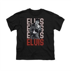 Elvis Presley Shirt Kids Name In Lights Black T-Shirt