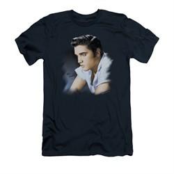 Elvis Presley Shirt Slim Fit Blue Profile Navy T-Shirt