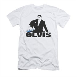 Elvis Presley Shirt Slim Fit Blue Suede White T-Shirt