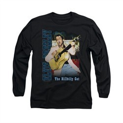 Elvis Presley Shirt The Hillbilly Cat Long Sleeve Black Tee T-Shirt