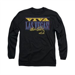 Elvis Presley Shirt Viva Las Vegas Long Sleeve Black Tee T-Shirt