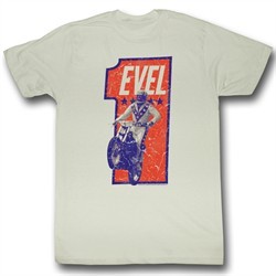 Evel Knievel Shirt Number One Adult Dirty White Tee T-Shirt