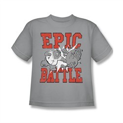 Family Guy Shirt Kids Epic Battle Silver T-Shirt