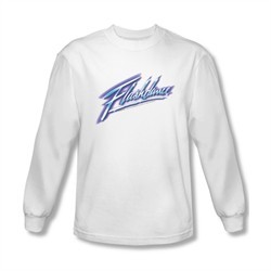 Flashdance Shirt Logo Long Sleeve White Tee T-Shirt