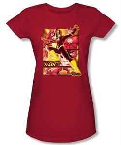 Justice League Juniors T-shirt Superheroes Flash Red Tee Shirt