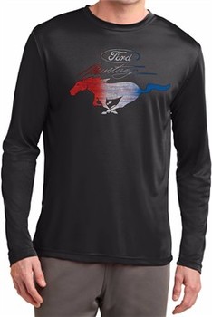 Ford Mustang Red White and Blue Dry Wicking Long Sleeve