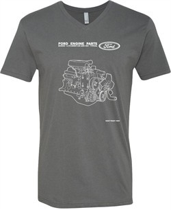 Ford Tee Engine Parts V-neck Shirt