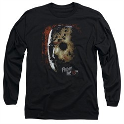 Friday the 13th Long Sleeve Shirt Jason Voorhees Mask Black Tee T-Shirt
