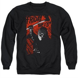 Friday the 13th Sweatshirt Jason Lives Adult Black Sweat Shirt