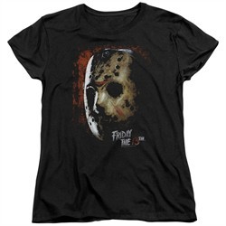 Friday the 13th Womens Shirt Jason Voorhees Mask Black T-Shirt