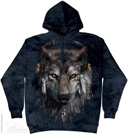 Funny Wolf Hoodie Tie Dye Adult Hooded Sweat Shirt Hoody
