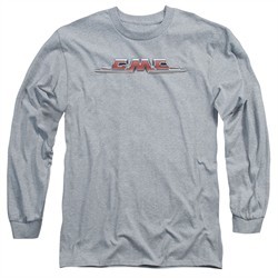 GMC Long Sleeve Shirt Chrome Logo Athletic Heather Tee T-Shirt