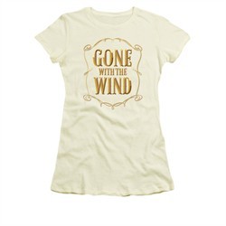 Gone With The Wind Shirt Juniors Logo Cream Tee T-Shirt