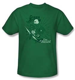 Green Arrow Shirt The Emerald Archer DC Comics Kelly Green Tee
