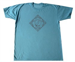 Grateful Dead T-shirt Woodcut 2009 Turquoise Tee Shirt
