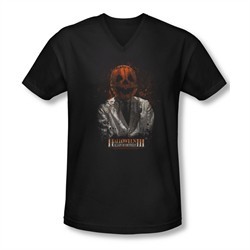 Halloween III Shirt Slim Fit V Neck H3 Scientist Black Tee T-Shirt