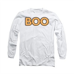 Halloween Shirt Boo Long Sleeve White Tee T-Shirt