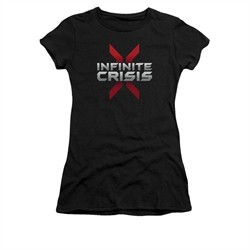 Infinite Crisis Shirt Juniors Logo Black T-Shirt