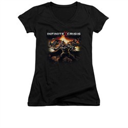Infinite Crisis Shirt Juniors V Neck Batman Black T-Shirt