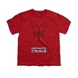 Infinite Crisis Shirt Kids Title Red T-Shirt