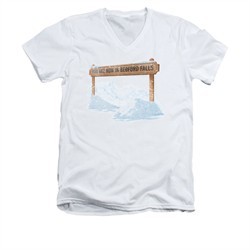 It's A Wonderful Life Shirt Slim Fit V Neck Bedford Falls White Tee T-Shirt
