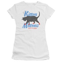It's Always Sunny In Philadelphia Juniors Shirt Kitten Mittons White T-Shirt