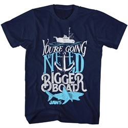 Jaws Shirt Bigger Boat Navy T-Shirt