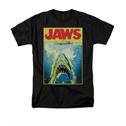 Jaws Shirt Bright Long Sleeve Black Tee T-Shirt