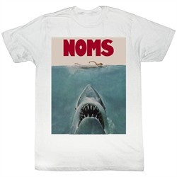 Jaws Shirt Noms Adult White Tee T-Shirt