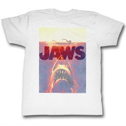 Jaws Shirt Orange Glow White T-Shirt