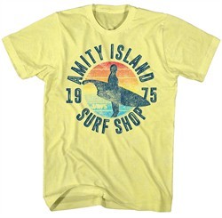 Jaws Shirt Surf Shop 1975 Yellow T-Shirt
