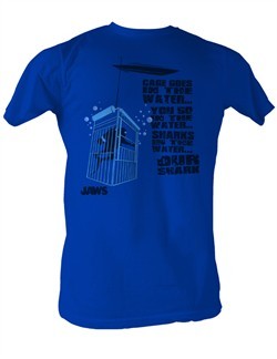 Jaws T-shirt Cage In The Water Adult Royal Tee Shirt