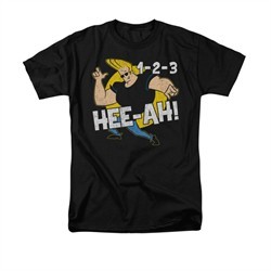 Johnny Bravo Shirt 123 Adult Black Tee T-Shirt