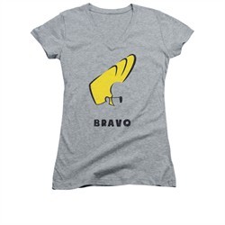 Johnny Bravo Shirt Juniors V Neck Johnny Hair Athletic Heather Tee T-Shirt