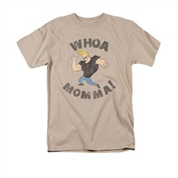 Johnny Bravo Shirt Whoa Momma Adult Sand Tee T-Shirt